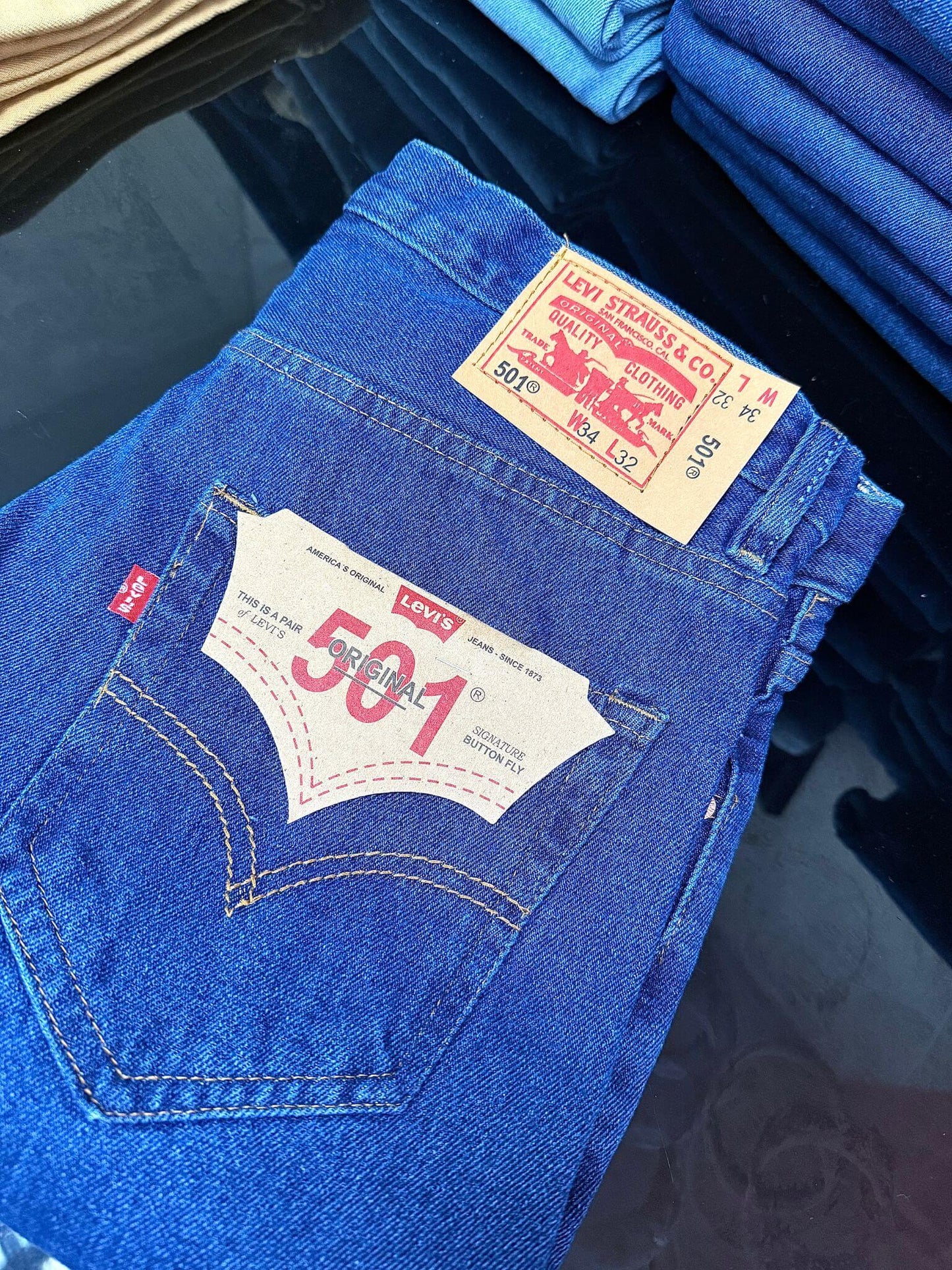 Jean Levis® 501 Estilo Original rígido bota recta x 3 unidades