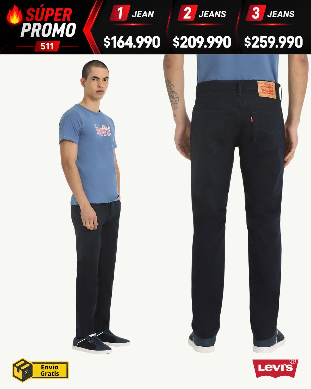 Jean Levis® 511 Estilo Stretch Licrado