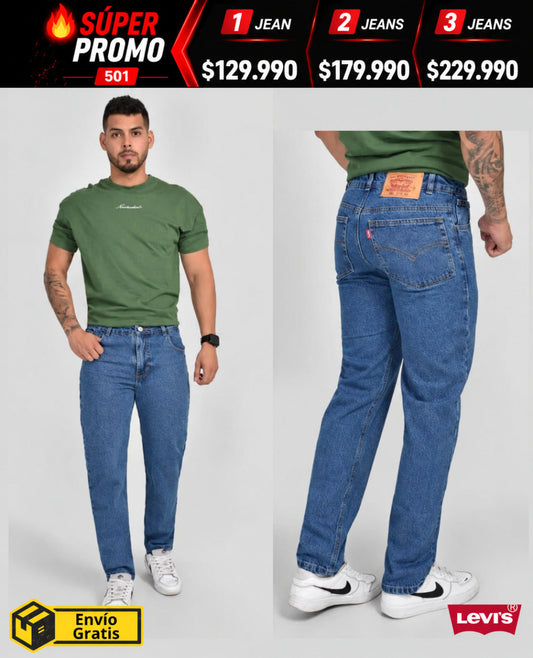 Jean Levis® 501 Estilo Original rígido bota recta x 3 unidades